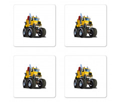 Giant Wheeled Monster Car Coaster Set Of Four