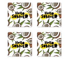 Coconut Halves Coaster Set Of Four