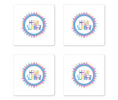 Retro Geometrical Coaster Set Of Four