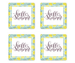 Yellow Pineapples Coaster Set Of Four