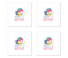 Ice Cream Doodle Coaster Set Of Four