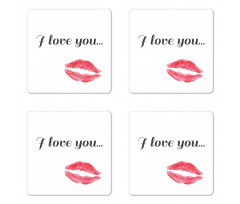 Red Kiss Lipstick Coaster Set Of Four