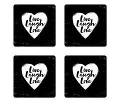 Heart and Words Coaster Set Of Four