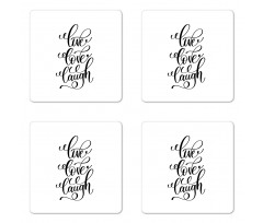 Live Love Composition Coaster Set Of Four