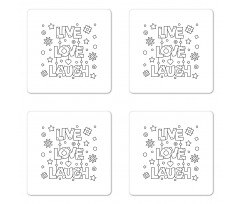 Doodle Words Coaster Set Of Four