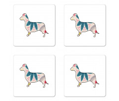 Floral Puppy Coaster Set Of Four