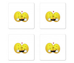 Emoji Hugging Coaster Set Of Four