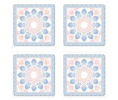 Pastel Floral Grecian Coaster Set Of Four