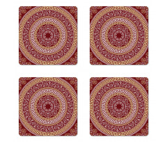 Meander and Flowers Coaster Set Of Four