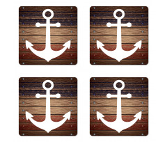 Boat Theme Anchor Motif Coaster Set Of Four