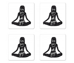 Do Yoga Words Girl Coaster Set Of Four