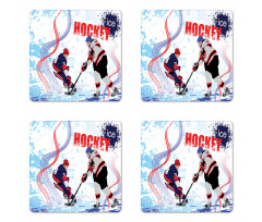 Players on Skating Rink Coaster Set Of Four