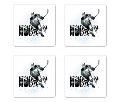 Grunge Player Sketch Coaster Set Of Four