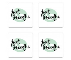 Modern Brush Words Coaster Set Of Four