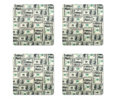 Bills with Ben Franklin Coaster Set Of Four