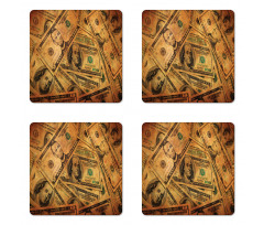 Fiver Sawbuck and C-Note Coaster Set Of Four