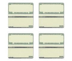 Dollar Bill Frame Pattern Coaster Set Of Four