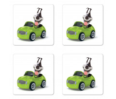 Fun Dog Sports Car Coaster Set Of Four