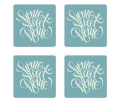 Grunge Letters Coaster Set Of Four