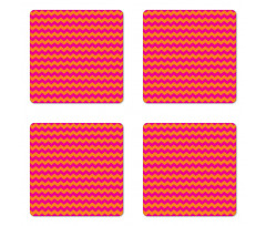 Zigzag Chevron Line Coaster Set Of Four