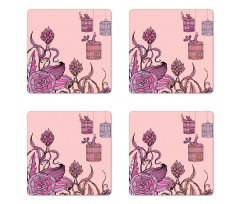 Bird Cage Flora Coaster Set Of Four