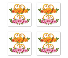 Roses Rings Coaster Set Of Four