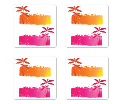 Tropical Grunge Coaster Set Of Four