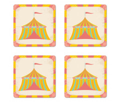 Circus Tent Grunge Coaster Set Of Four