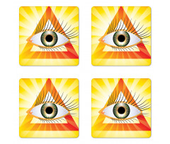 Powerful Sight Triangle Coaster Set Of Four