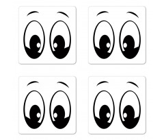 Surprised Cartoon Character Coaster Set Of Four