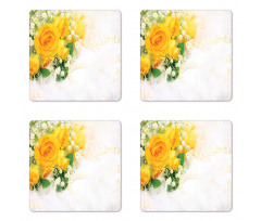 Bouquet of Romantic Flower Coaster Set Of Four