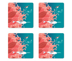 Arctic Whale and Bird Coaster Set Of Four