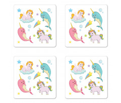 Colorful Rainbow Animal Coaster Set Of Four