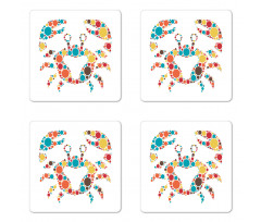 Colorful Dotted Shape Coaster Set Of Four