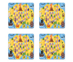 Pirate Treasure Coaster Set Of Four