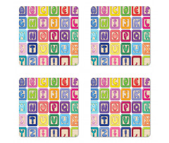 English Alphabet Coaster Set Of Four