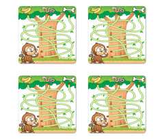 Curious Monkey Coaster Set Of Four