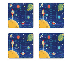 Racing in Cosmos Coaster Set Of Four