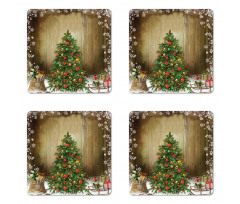 Pine Tree Presents Coaster Set Of Four