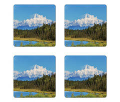 Snow Covered Mountain Coaster Set Of Four