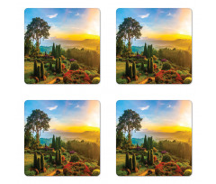 Colorful Idyllic Nature Coaster Set Of Four