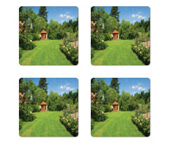 Roses Pathway Gazebo Coaster Set Of Four