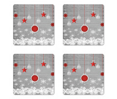Stars Baubles Snow Coaster Set Of Four