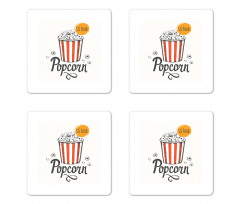 Sketch Popcorn Coaster Set Of Four