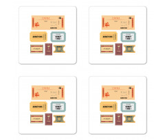 Retro Tickets Coaster Set Of Four