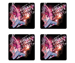 Break Dance Party Theme Coaster Set Of Four