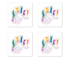 Dancing People Music Coaster Set Of Four