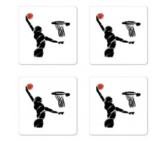 Basketball Player Artwork Coaster Set Of Four