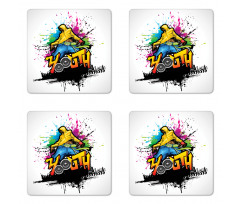 Young Man Hip Hop Culture Coaster Set Of Four