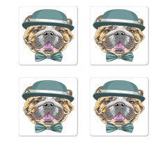 Dog in a Hat Coaster Set Of Four